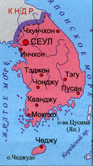 Карта Южной Кореи - подробная карта Южной Кореи.