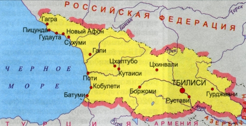Карта Грузии. Карта Абхазии. Карта Южной Осетии