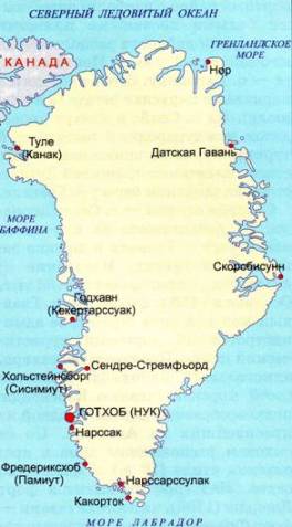 Карта Гренландия. Подробная карта Гренландии.