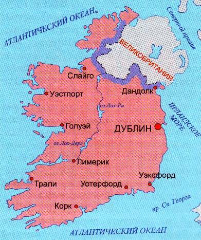 Карта Ирландии. Подробная карта Ирландии