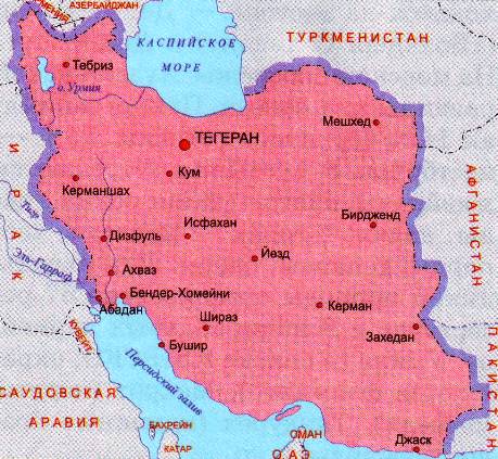 Карта Ирана. Карта мира Иран