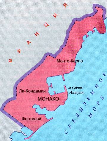 Карта Монако. Подробная карта Монако.