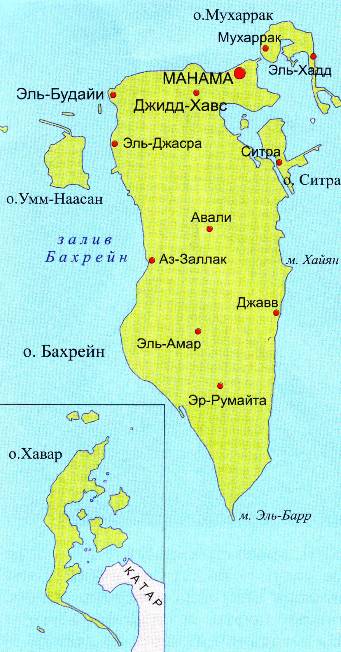 Карта Бахрейна. Подробная карта Бахрейна