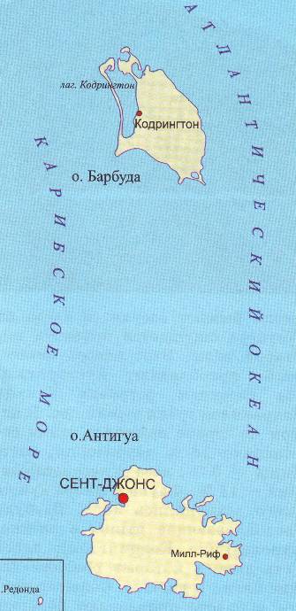 карта Антигуа. Карта Антигуа Барбуда