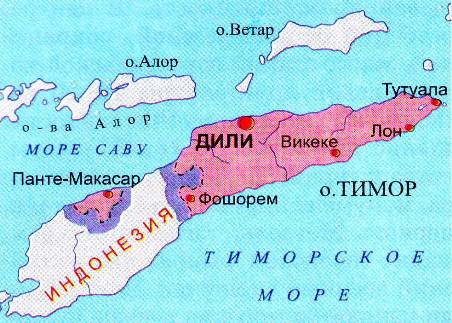 Карта Тимор. Подробная карта Тимор