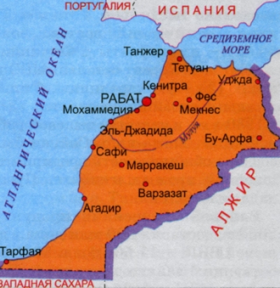 карта Марокко